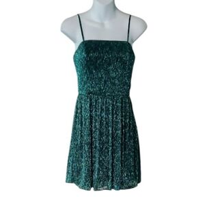 NWT City Triangles Metalic Teal Skater Dress ~sz 5